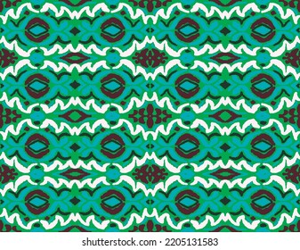 Tribal vector seamless Navajo pattern. Hand drawn abstract background. Geometric damascus ornament. Ikat border. Ethnic embroidery with leaves and monograms. Tribal vector texture. Seamless folk patte