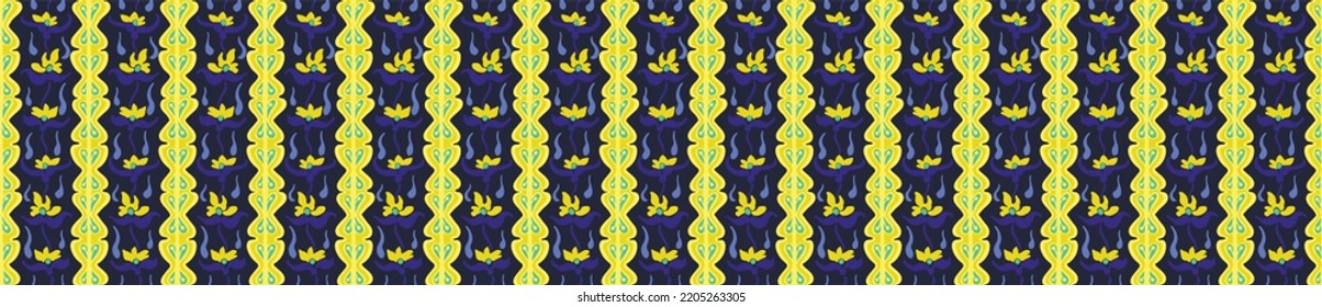 Tribal vector seamless Navajo pattern. Hand drawn abstract background. Geometric damascus ornament. Ikat border. Ethnic embroidery with leaves and monograms. Tribal vector texture. Seamless folk patte