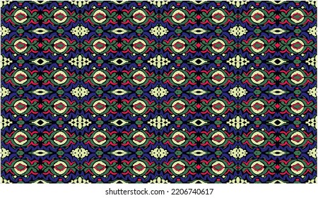 Tribal vector seamless Navajo pattern. Hand drawn abstract background. Geometric damascus ornament. Ikat border. Ethnic embroidery with leaves and monograms. Tribal vector texture. Seamless folk patte