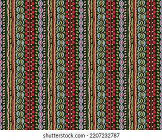 Tribal vector seamless Navajo pattern. Hand drawn abstract background. Geometric damascus ornament. Ikat border. Ethnic embroidery with leaves and monograms. Tribal vector texture. Seamless folk patte