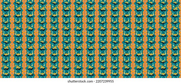 Tribal vector seamless Navajo pattern. Hand drawn abstract background. Geometric damascus ornament. Ikat border. Ethnic embroidery with leaves and monograms. Tribal vector texture. Seamless folk patte
