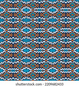 Tribal vector seamless Navajo pattern. Hand drawn abstract background. Geometric damascus ornament. Ikat border. Ethnic embroidery with leaves and monograms. Tribal vector texture. Seamless folk patte