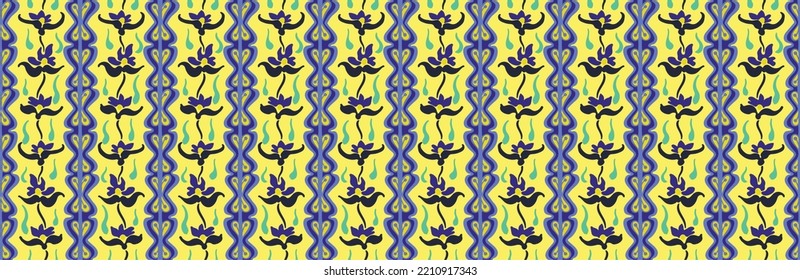 Tribal vector seamless Navajo pattern. Hand drawn abstract background. Geometric damascus ornament. Ikat border. Ethnic embroidery with leaves and monograms. Tribal vector texture. Seamless folk patte