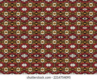 Tribal vector seamless Navajo pattern. Hand drawn abstract background. Geometric damascus ornament. Ikat border. Ethnic embroidery with leaves and monograms. Tribal vector texture. Seamless folk patte