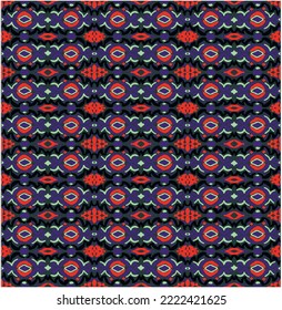 Tribal vector seamless Navajo pattern. Hand drawn abstract background. Geometric damascus ornament. Ikat border. Ethnic embroidery with leaves and monograms. Tribal vector texture. Seamless folk patte