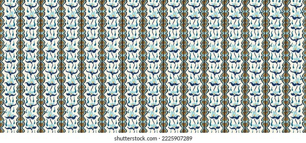 Tribal vector seamless Navajo pattern. Hand drawn abstract background. Geometric damascus ornament. Ikat border. Ethnic embroidery with leaves and monograms. Tribal vector texture. Seamless folk patte