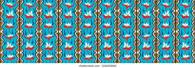 Tribal vector seamless Navajo pattern. Hand drawn abstract background. Geometric damascus ornament. Ikat border. Ethnic embroidery with leaves and monograms. Tribal vector texture. Seamless folk patte