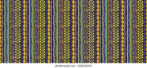 Tribal vector seamless Navajo pattern. Hand drawn abstract background. Geometric damascus ornament. Ikat border. Ethnic embroidery with leaves and monograms. Tribal vector texture. Seamless folk patte