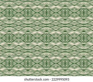 Tribal vector seamless Navajo pattern. Hand drawn abstract background. Geometric damascus ornament. Ikat border. Ethnic embroidery with leaves and monograms. Tribal vector texture. Seamless folk patte