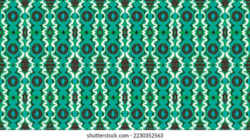 Tribal vector seamless Navajo pattern. Hand drawn abstract background. Geometric damascus ornament. Ikat border. Ethnic embroidery with leaves and monograms. Tribal vector texture. Seamless folk patte