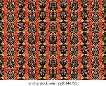 Tribal vector seamless Navajo pattern. Hand drawn abstract background. Geometric damascus ornament. Ikat border. Ethnic embroidery with leaves and monograms. Tribal vector texture. Seamless folk patte