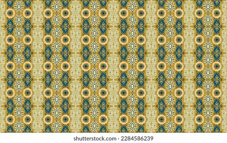 Tribal vector seamless Navajo pattern. Hand drawn abstract background. Geometric damascus ornament. Ikat border. Ethnic embroidery with leaves and monograms. Tribal vector texture. Seamless folk patte