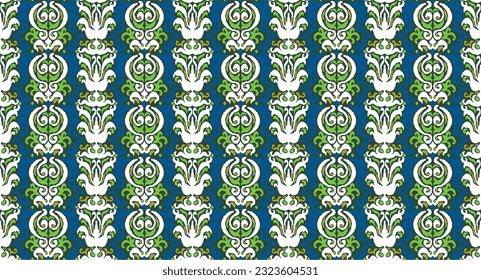Tribal vector seamless Navajo pattern. Hand drawn abstract background. Geometric damascus ornament. Ikat border. Ethnic embroidery with leaves and monograms. Tribal vector texture. Seamless folk patte