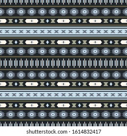 Tribal vector seamless pattern. Aztec geometric abstract horizontal stripes ornament. Background in ethnic style. Design for printing on paper and textiles.