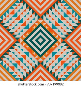 Tribal vector seamless pattern. Aztec fancy abstract geometric art print. Ethnic hipster backdrop. Wallpaper, cloth design, fabric, paper, cover, textile design template.
