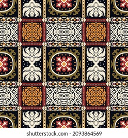 Tribal vector seamless pattern. Hand drawn abstract background.
