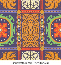 Tribal vector seamless pattern. Hand drawn abstract background.