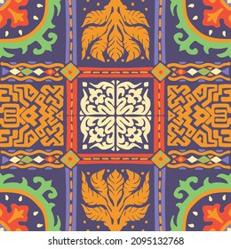 Tribal vector seamless pattern. Hand drawn abstract background.