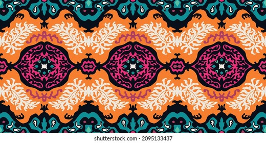 Tribal vector seamless pattern. Hand drawn abstract background.