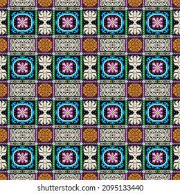 Tribal vector seamless pattern. Hand drawn abstract background.