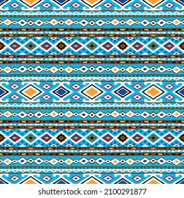 Tribal vector seamless pattern. Hand drawn abstract background. Folk stripes and diamonds