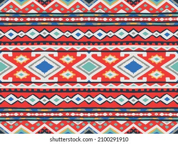 Tribal vector seamless pattern. Hand drawn abstract background. Folk stripes and diamonds