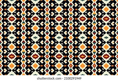 Tribal vector seamless pattern. Hand drawn abstract background. Folk stripes and diamonds