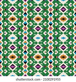 Tribal vector seamless pattern. Hand drawn abstract background. Folk stripes and diamonds