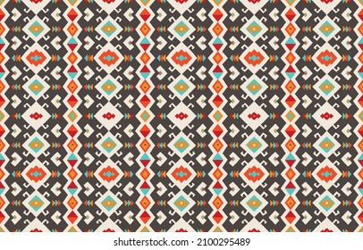 Tribal vector seamless pattern. Hand drawn abstract background. Folk stripes and diamonds