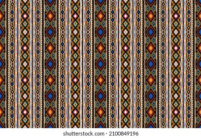 Tribal vector seamless pattern. Hand drawn abstract background. Folk stripes and diamonds