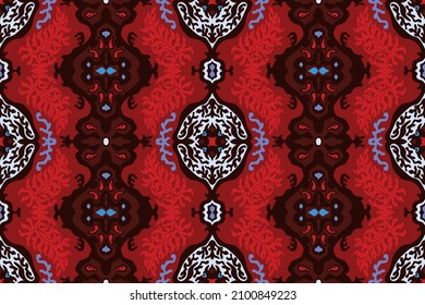 Tribal vector seamless pattern. Hand drawn abstract background. Folk stripes and diamonds