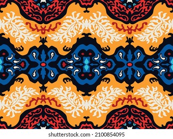 Tribal vector seamless pattern. Hand drawn abstract background.