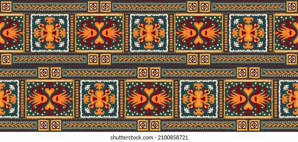 Tribal vector seamless pattern. Hand drawn abstract background.