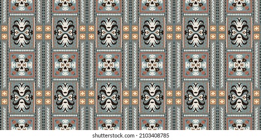 Tribal vector seamless pattern. Hand drawn abstract background.