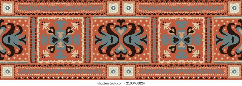 Tribal vector seamless pattern. Hand drawn abstract background.