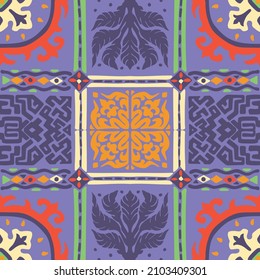Tribal vector seamless pattern. Hand drawn abstract background.