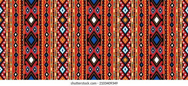 Tribal vector seamless pattern. Hand drawn abstract background.