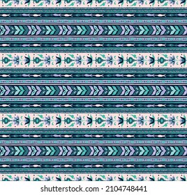 Tribal vector seamless pattern. Hand drawn abstract background. Folk stripes and diamonds