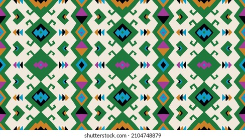 Tribal vector seamless pattern. Hand drawn abstract background. Folk stripes and diamonds