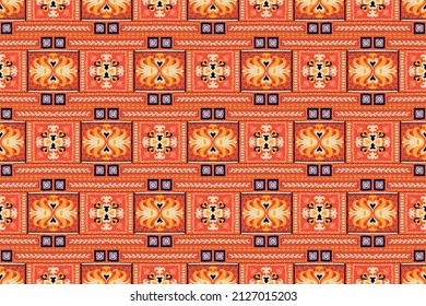 Tribal vector seamless pattern. Hand drawn abstract background.