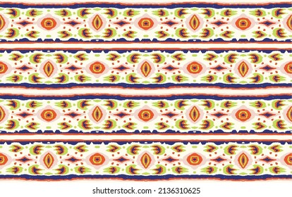 Tribal vector seamless pattern. Hand drawn abstract background. Folk stripes and diamonds Ukrainian pattern