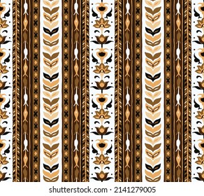 Tribal vector seamless pattern. Hand drawn abstract background. Folk stripes and diamonds Ukrainian pattern