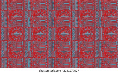 Tribal vector seamless pattern. Hand drawn abstract background. Folk stripes and diamonds Ukrainian pattern