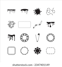 Tribal Vector Tattoo Elements, hippie icons,  suitable for tattoo art, street design elements, murals and others.