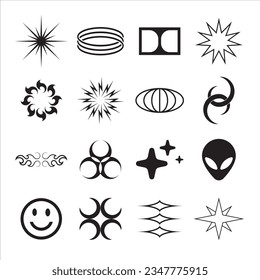 Tribal Vector Tattoo Elements, hippie icons, pattern, motif, suitable for tattoo art, street design elements, murals and others.