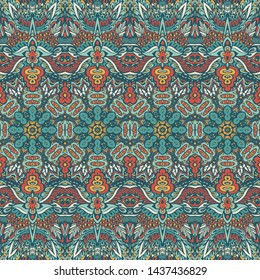 Tribal vintage abstract geometric ethnic seamless pattern ornamental. Indian striped textile design