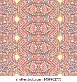 Tribal vintage abstract geometric ethnic seamless pattern ornamental. Indian mandala art textile design
