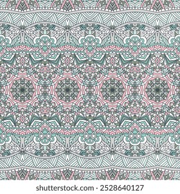Tribal vintage abstract geometric muted color textile design. Ethnic vector seamless pattern ornamental.