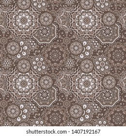 Tribal vintage abstract geometric vector mandala ethnic seamless pattern ornamental. Indian surface textile design