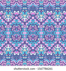 Tribal vintage abstract geometric vector ethnic seamless pattern ornamental. Indian mandala art textile design